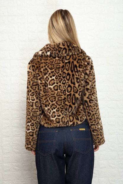 Kat Printed Faux Fur Jacket