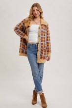 Load image into Gallery viewer, Sweater Weather Plaid Sherpa Cardigan