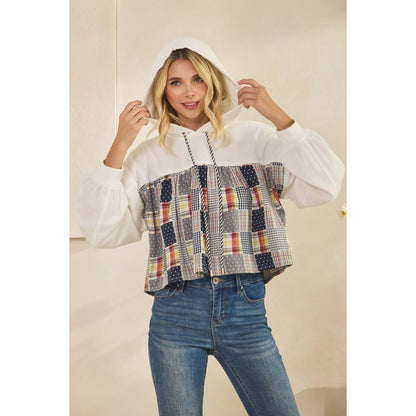 Tessa Cropped Contrast Hoodie