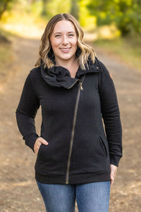 IN STOCK Quinn ZipUp Cowl - Black | Women's Hoodie