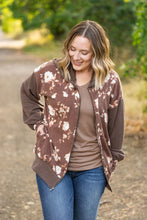 Load image into Gallery viewer, IN STOCK Ramona Ribbed Floral Zip Up - Brown FINAL SALE