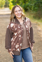 Load image into Gallery viewer, IN STOCK Ramona Ribbed Floral Zip Up - Brown FINAL SALE