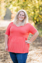 Load image into Gallery viewer, IN STOCK Sarah Ruffle Short Sleeve - Deep Coral | Women&#39;s Top