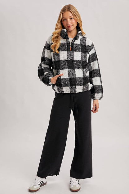 Highlander Plaid Half Zip Jacket