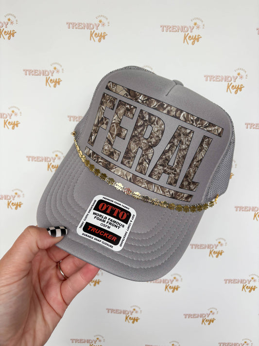 Feral in Camo Trucker Hat
