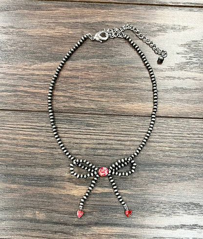 739091, Handmade Ribbon Bow Necklace