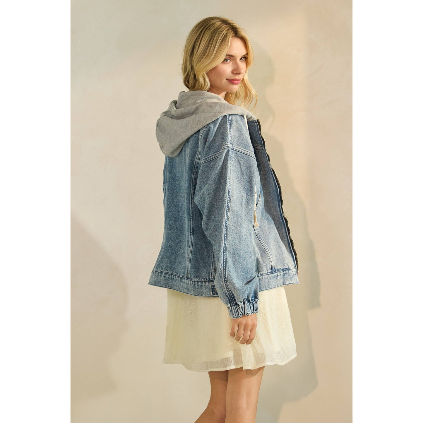 Frankie Hooded Zip Denim Jacket