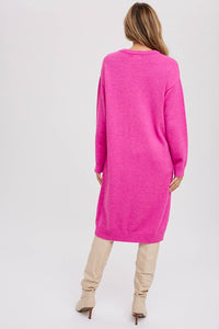 Loretta Sweater Dress - Hot Magenta Pink