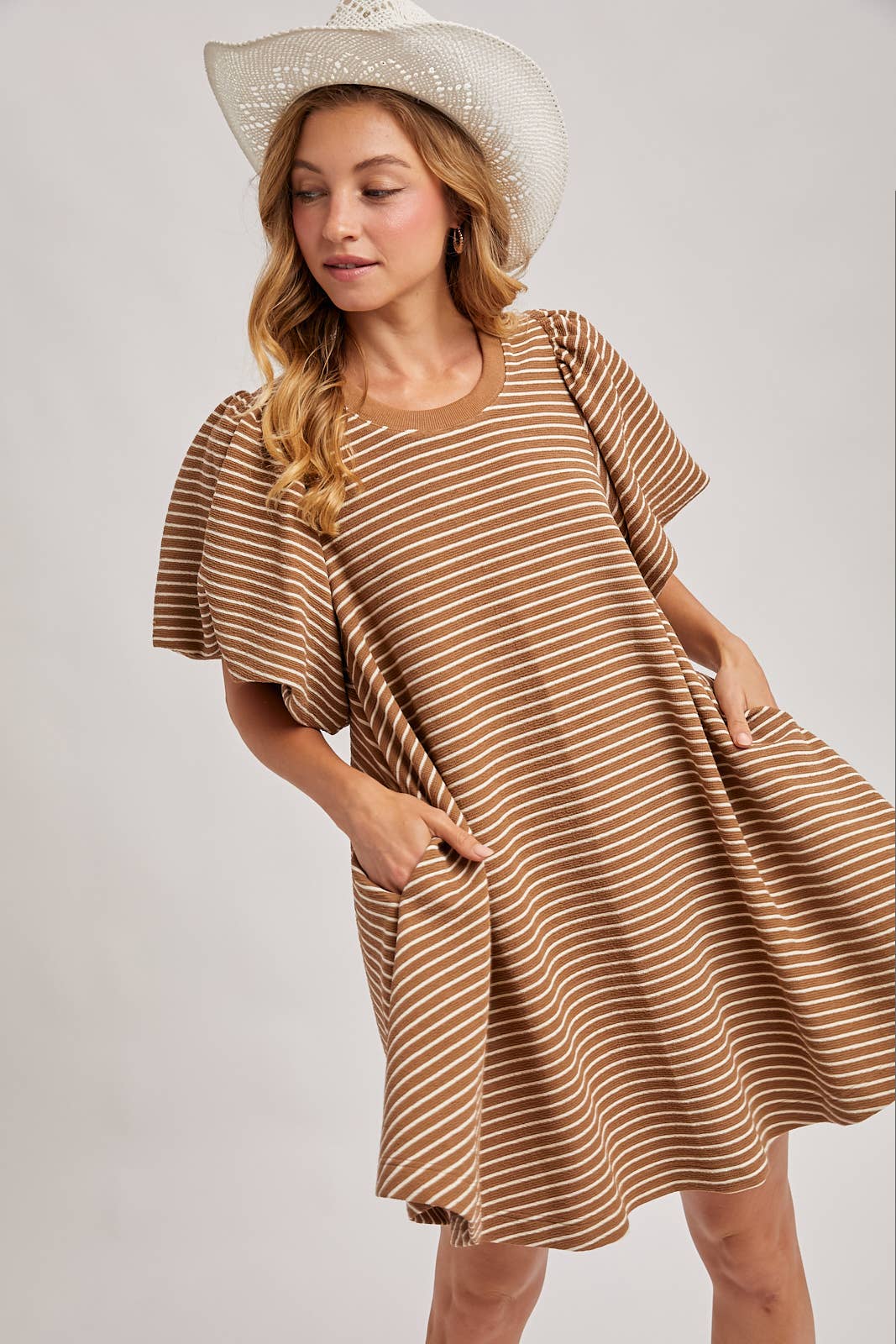 Autumn Stripe Dress- Ginger Snap