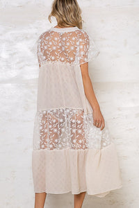 Retro Lace Overlay Dress