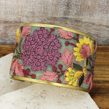 Load image into Gallery viewer, Mesh Pink Flower Embroidered Elegance Cuff Bracelet