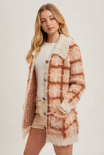 Load image into Gallery viewer, Sweater Weather Plaid Sherpa Cardigan