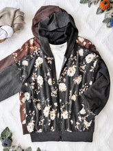 Load image into Gallery viewer, IN STOCK Ramona Ribbed Floral Zip Up - Brown FINAL SALE