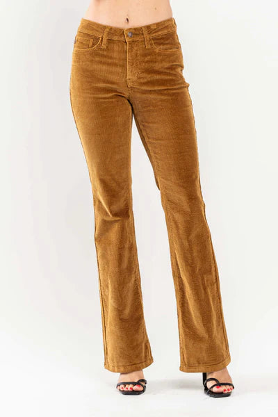 Judy Blue Cami Boot Cut Corduroy Pants- Camel