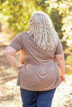 Load image into Gallery viewer, IN STOCK Sarah Ruffle Short Sleeve - Mocha | Women&#39;s Top FINAL SALE