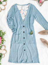 Load image into Gallery viewer, IN STOCK Colbie Ribbed Cardigan - Dusty Blue