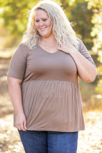 Load image into Gallery viewer, IN STOCK Sarah Ruffle Short Sleeve - Mocha | Women&#39;s Top FINAL SALE