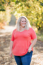 Load image into Gallery viewer, IN STOCK Sarah Ruffle Short Sleeve - Deep Coral | Women&#39;s Top