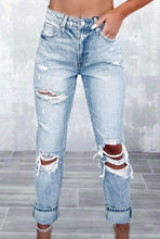 Load image into Gallery viewer, Cuffed Light Denim