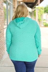 Hailey Embossed Pullover- Aqua