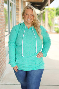 Hailey Embossed Pullover- Aqua