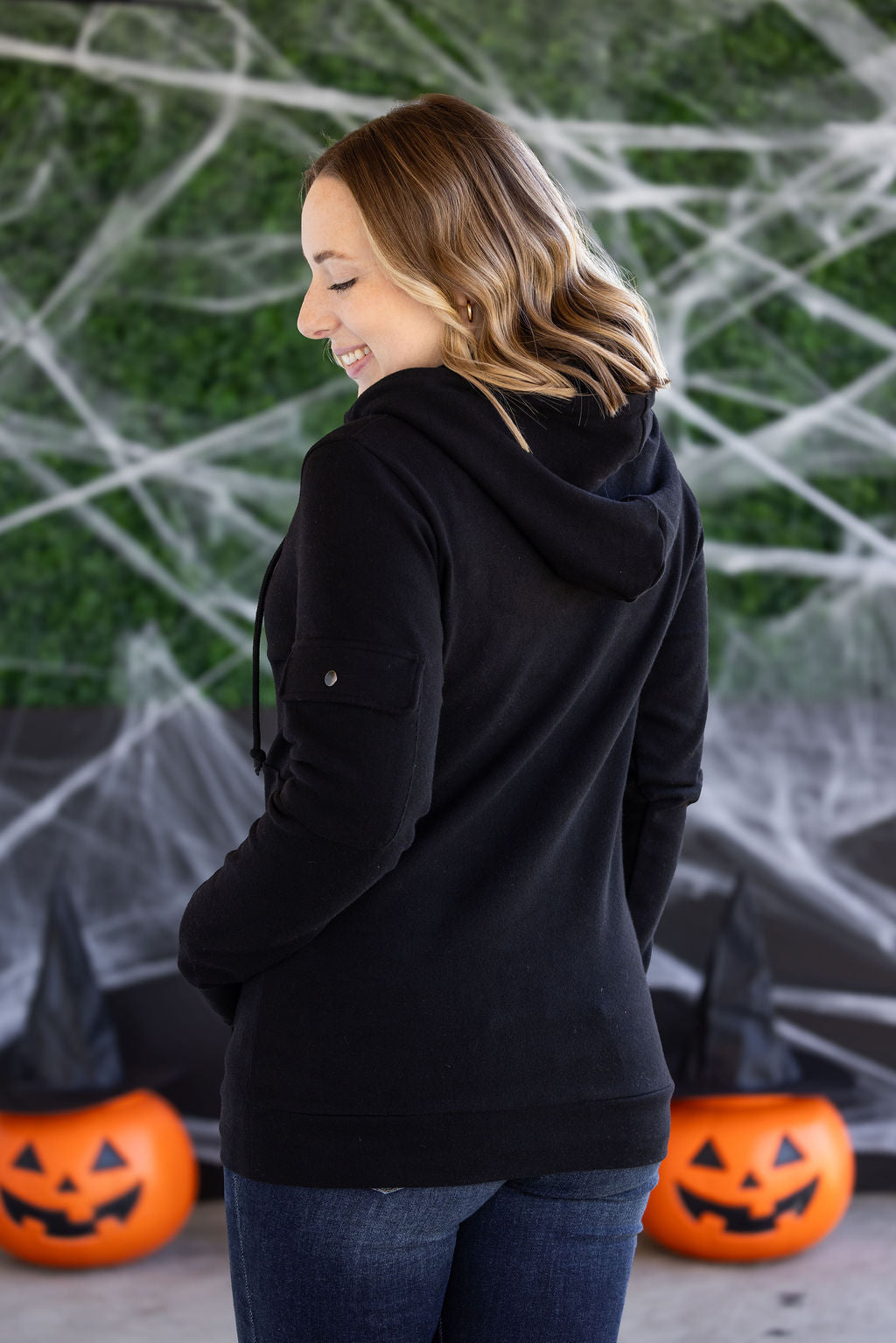 IN STOCK Pixie Pocket Halfzip Hoodie - Black