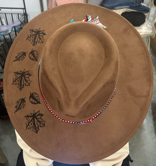 Falling Leaves Burnt Hat Western Rancher Cowboy 