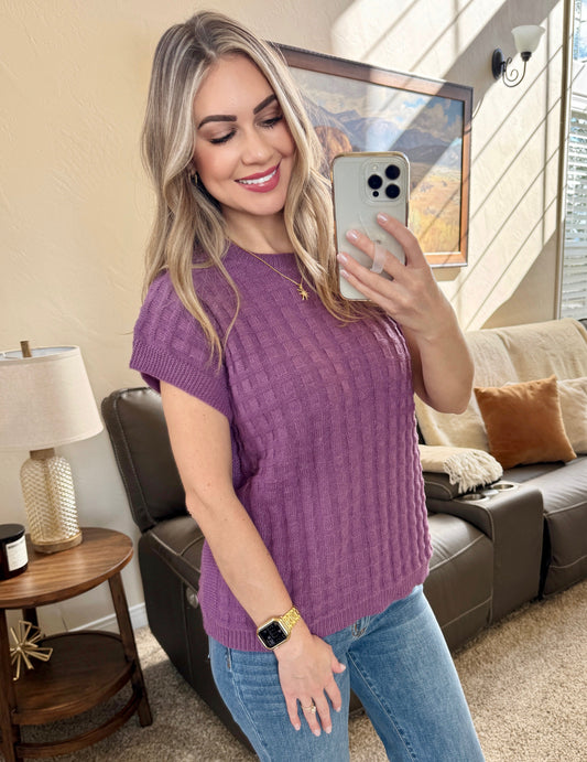 Kelly Knitted Top - Purple