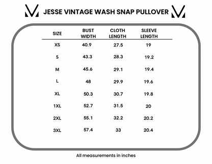 IN STOCK Jesse Vintage Wash Snap Pullover - Olive