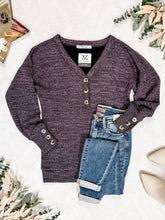 Load image into Gallery viewer, IN STOCK Brittney Button Sweater - Purple | Women&#39;s Long Sleeve FINAL SALE