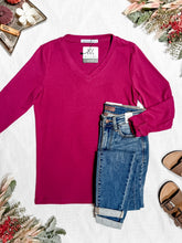 Load image into Gallery viewer, IN STOCK Leah Long Sleeve Top - Magenta | Women&#39;s Casual Top FINAL SALE