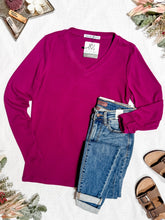 Load image into Gallery viewer, IN STOCK Leah Long Sleeve Top - Magenta | Women&#39;s Casual Top FINAL SALE