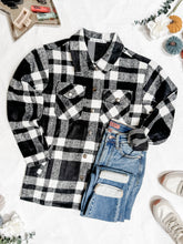 Load image into Gallery viewer, IN STOCK Norah Plaid Shacket - Classic Black and White | Women&#39;s Shacket