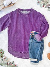 Load image into Gallery viewer, IN STOCK Vintage Wash Pullover - Purple FINAL SALE