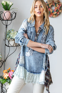 Beth Denim Pullover Denim Top