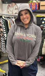 Small Town Christmas Long Sleeve Hooded Tee