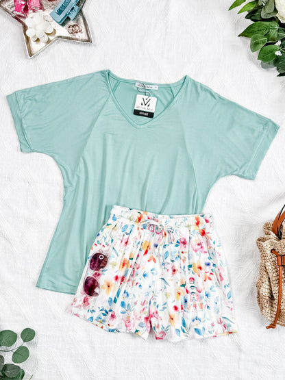 IN STOCK Bamboo V Neck Tee - Mint