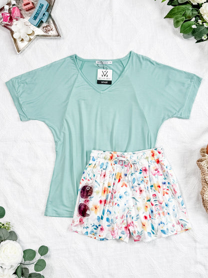 IN STOCK Bamboo V Neck Tee - Mint