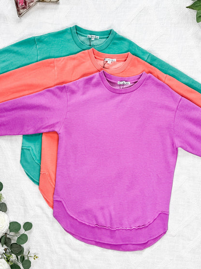IN STOCK Vintage Wash Pullover - Vivid Orchid