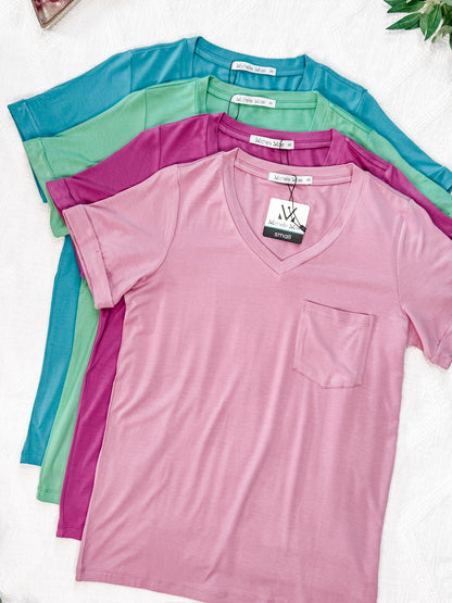 IN STOCK Sophie Pocket Tee - Magenta