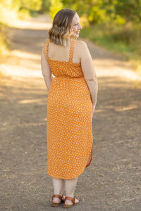 IN STOCK Reagan Ribbed Midi Dress - Pumpkin Floral | Women's Dress FINAL SALE