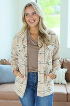 Load image into Gallery viewer, Norah Shacket- Light Tan Plaid