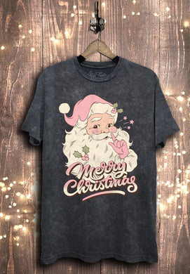 Merry Christmas Tee - Black or Charcoal Mineral Wash