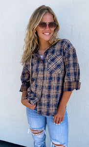 Vivi Plaid Button Down Top