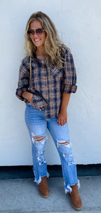 Vivi Plaid Button Down Top