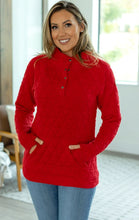 Load image into Gallery viewer, Geometric Snap Pullover- Red