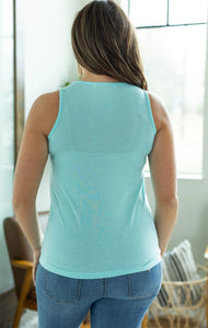 Criss Cross Tank- Aqua