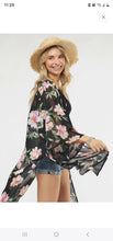 Load image into Gallery viewer, Chiffon Floral Kimono-Black