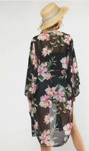 Load image into Gallery viewer, Chiffon Floral Kimono-Black