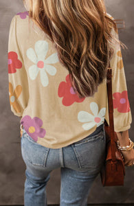 Daisy Mae Floral Top- Apricot